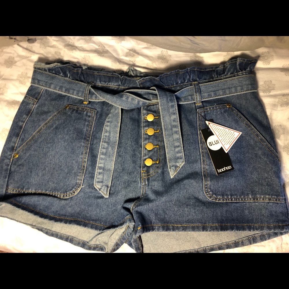 Denim Tie Waist Shorts